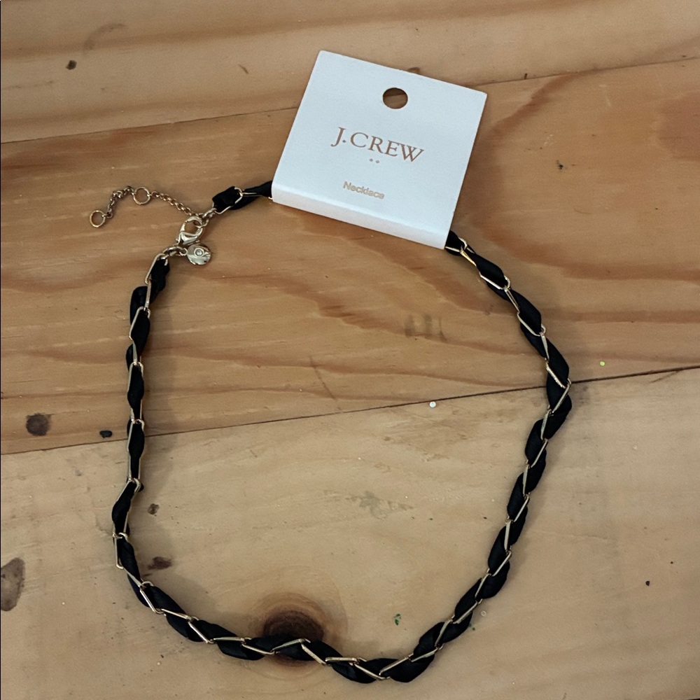 J. Crew Twisted Black and Gold Necklace